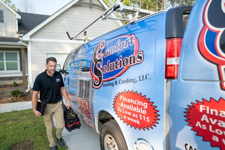 Patrick Chafin (GM) next to his Comfort Solutions van